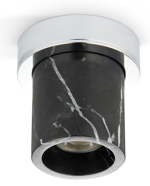 DESIGN BY US Таванна лампа Miss Marble, пепелно сиво/хром, GU10 MR11, Затъмняване, Сив, Баня, Мрамор, Дизайн