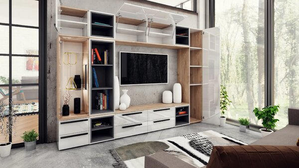 Секция Kiara 2 (златен дъб харбър + бял гланц)