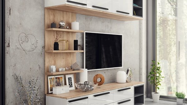 Секция Kiara 5 (златен дъб харбър + бял гланц)