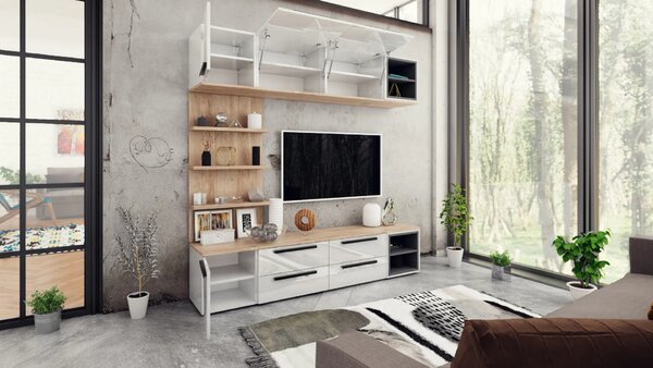 Секция Kiara 5 (златен дъб харбър + бял гланц)