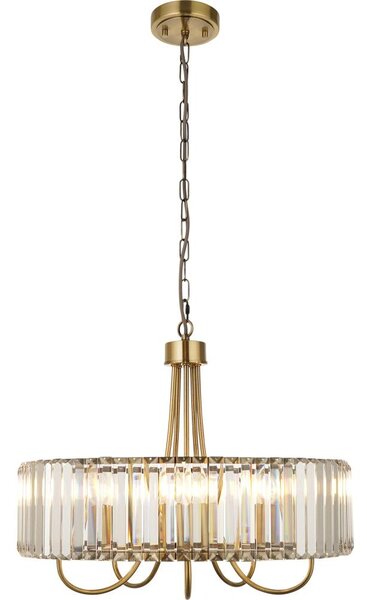 Endon 119610 - Полилей на верига VISCONTI 5xE14/6W/230V месинг