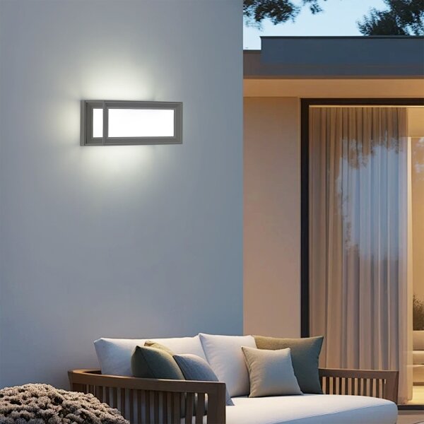 Brilagi - LED външно стенно осветително тяло със сензор PARKER LED/12W/230V сиво IP44