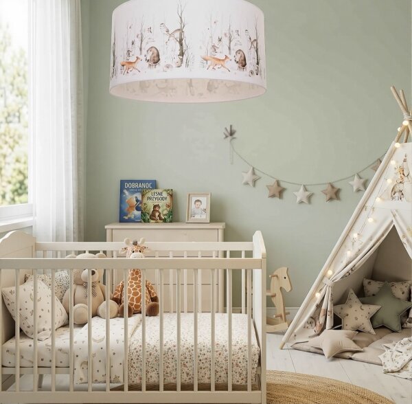 Dетско таванно осветително тяло KIDS ROOM 1xE27/60W/230V Ø 40 cm с животински мотиви