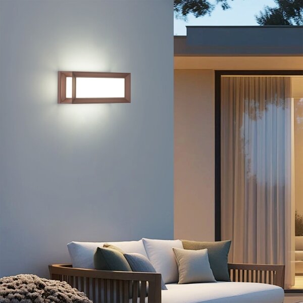 Brilagi - LED външна стенна лампа с сензор PARKER LED/12W/230V кафява IP44