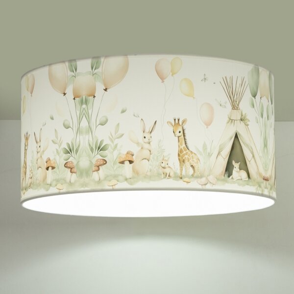 Детско таванно осветително тяло KIDS ROOM 1xE27/60W/230V Ø 40 см с животински мотив