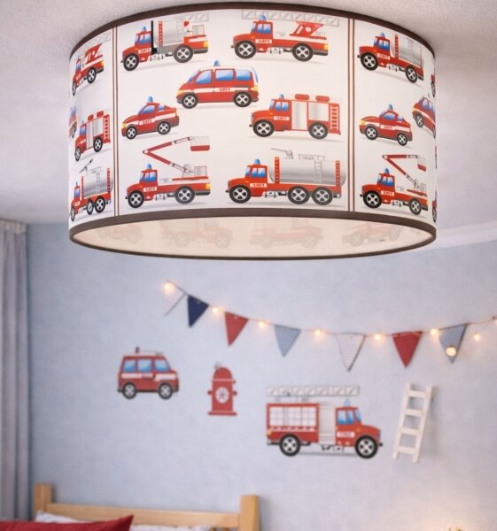 Детско таванно осветително тяло KIDS ROOM 1xE27/60W/230V, диаметър 40 см, с мотив пожарникари