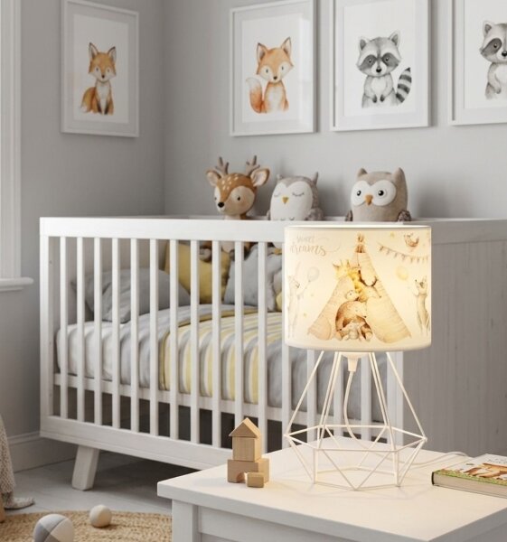 Детска настолна лампа KIDS ROOM 1xE27/60W/230V, Ø 18 см, с животински мотиви