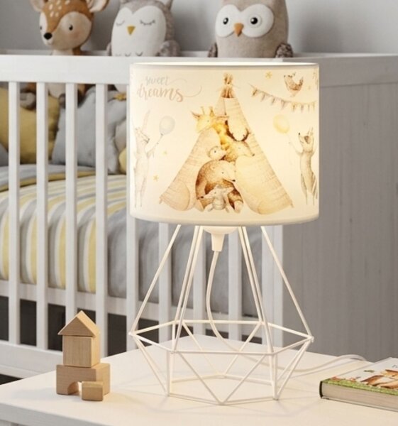 Детска настолна лампа KIDS ROOM 1xE27/60W/230V, Ø 18 см, с животински мотиви