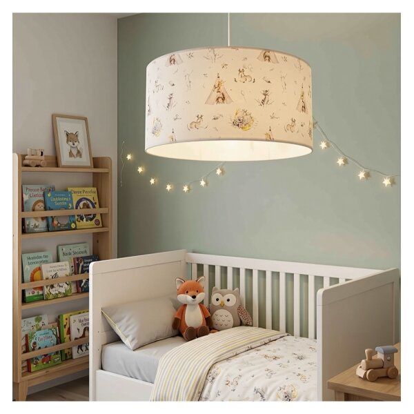 Детски полилей KIDS ROOM 1xE27/60W/230V Ø 40 см с мотиви на животни