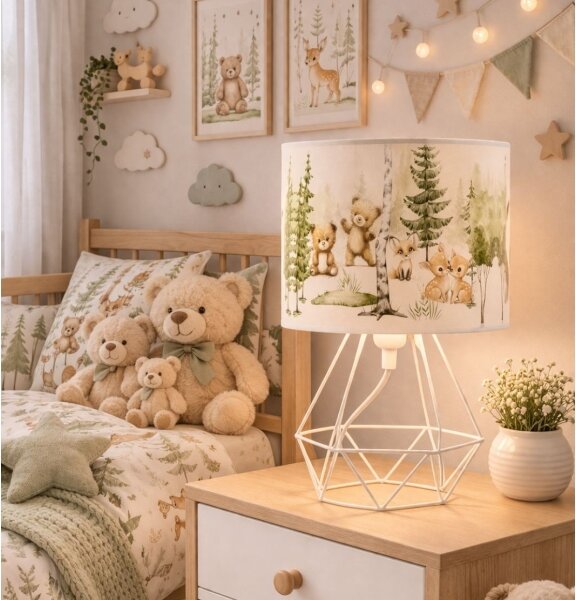 Детска настолна лампа KIDS ROOM, 1xE27/60W/230V, Ø 18 см, с дизайн на животни