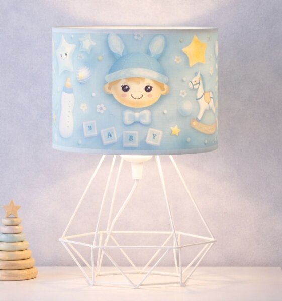 Детска настолна лампа KIDS ROOM 1xE27/60W/230V пр. 18 см космонавт