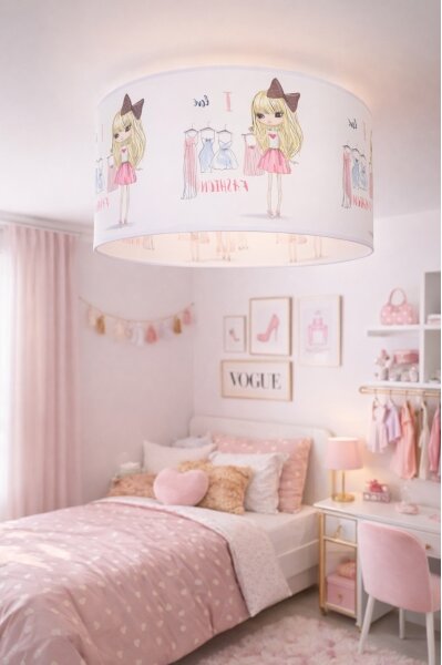 Детска таванна лампа GIRLS VIBES 1xE27/60W/230V, диаметър 40 см Обичам модата
