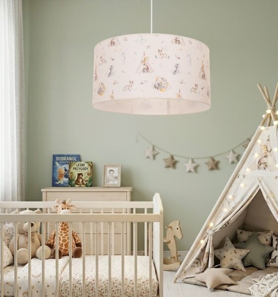 Детски полилей KIDS ROOM 1xE27/60W/230V Ø 40 см с мотиви на животни