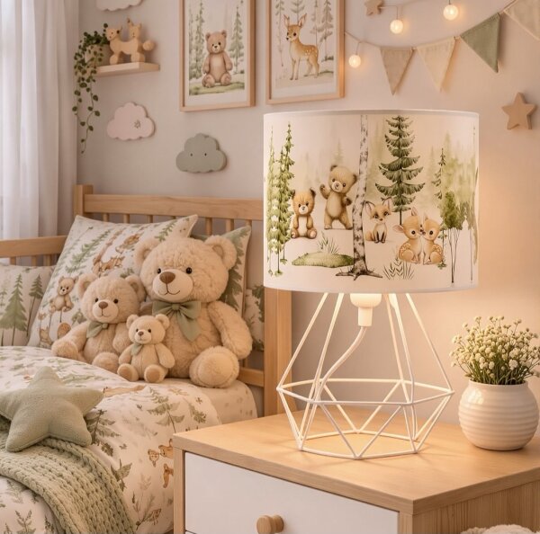 Детска настолна лампа KIDS ROOM, 1xE27/60W/230V, Ø 18 см, с дизайн на животни