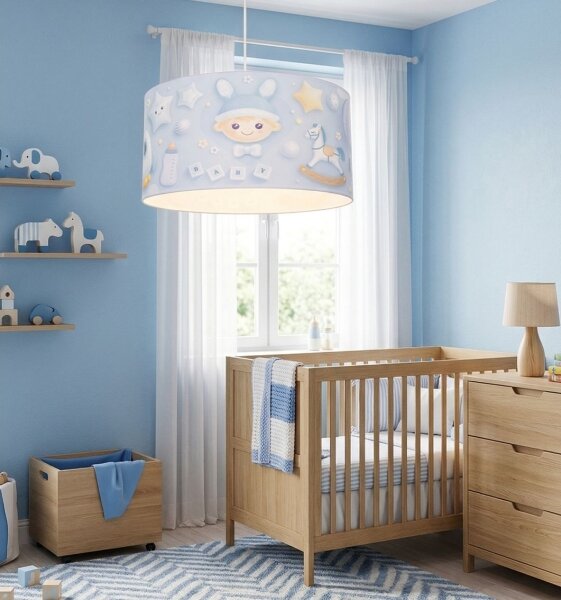 Детски полилей KIDS ROOM 1xE27/60W/230V Ø 40 см космонавт