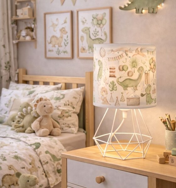 Детска настолна лампа KIDS ROOM 1xE27/60W/230V Ø 18 см динозавър