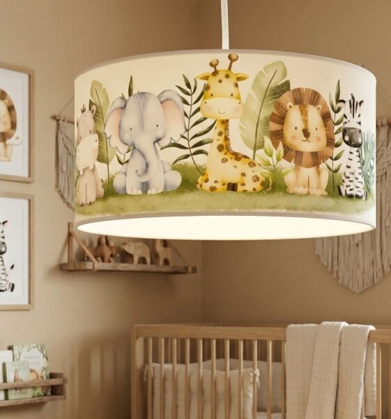 Детски полилей KIDS ROOM 1xE27/60W/230V Ø 40 см джунгла