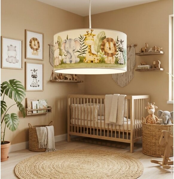 Детски полилей KIDS ROOM 1xE27/60W/230V Ø 40 см джунгла