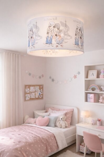 Детски таванен плафон GIRLS VIBES 1xE27/60W/230V Ø 40 см Paris