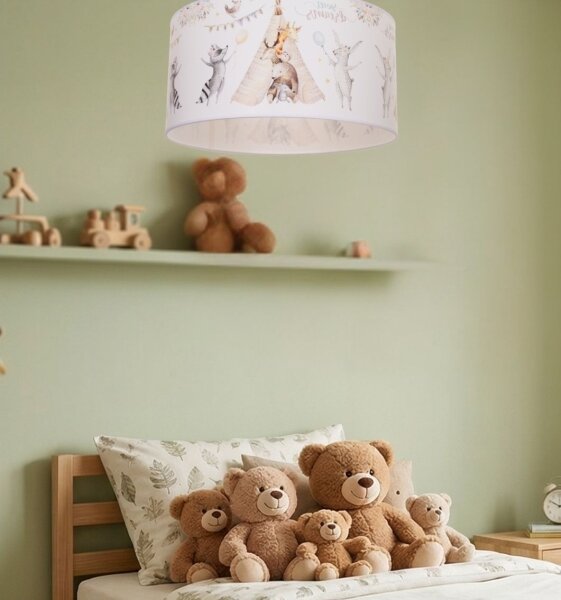 Детско таванно осветително тяло KIDS ROOM 1xE27/60W/230V Ø 40 см с животински мотив
