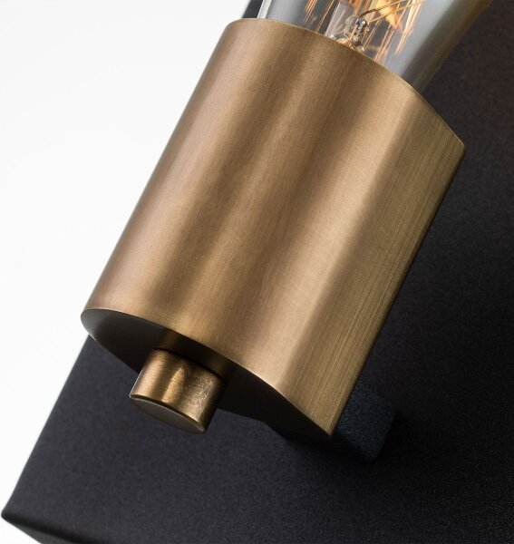 Quintiesse QN-SILAS1-DZ - Стенно осветително тяло SILAS 1xE27/60W/230V черно/златисто