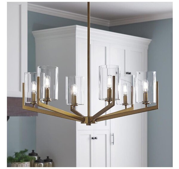 Quintiesse QN-NYE6-BNB - Полилей на тръба NYE 6xE14/40W/230V, златен