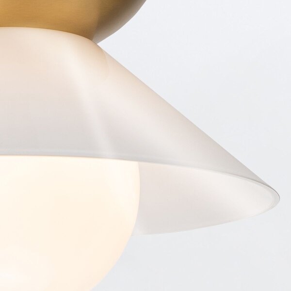 Quintiesse QN-SAUCER-1P-M-AB-OPAL-Полилей на тръба SAUCER M 1xE27/40W/230V златист