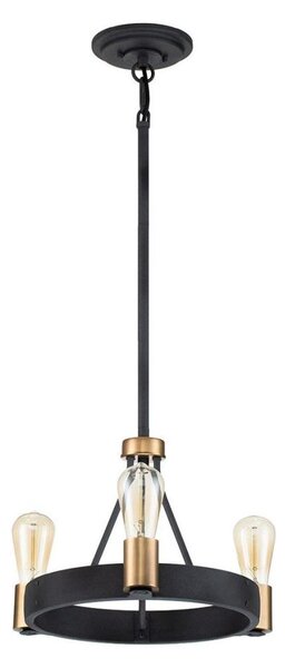 Quintiesse QN-SILAS-3P-DZ - Полилей на тръба SILAS 3xE27/60W/230V черен/златен