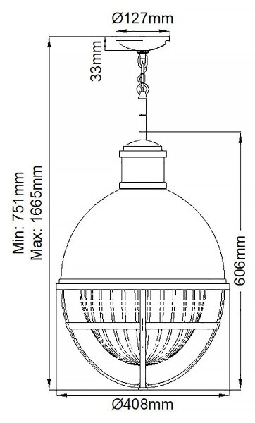 Quintiesse QN-TOLLIS-P-BN - Полилей на тръба TOLLIS 1xE27/40W/230V матов хром