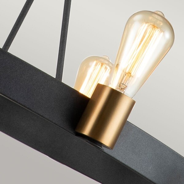 Quintiesse QN-SILAS-8P-DZ - Полилей на тръба SILAS 8xE27/60W/230V черен/златист