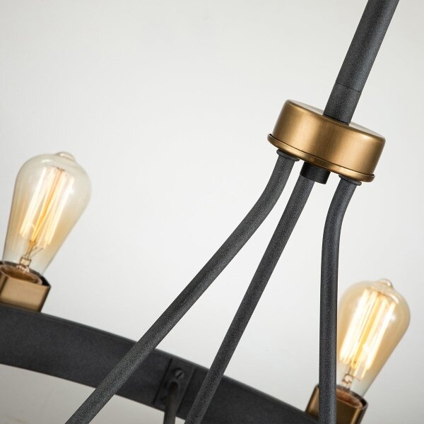 Quintiesse QN-SILAS-8P-DZ - Полилей на тръба SILAS 8xE27/60W/230V черен/златист