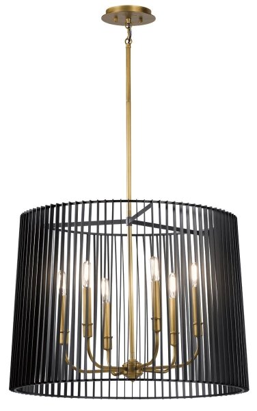 Quintiesse QN-LINARA-6P-BK - Полилей на тръба LINARA 6xE14/60W/230V черен/златен