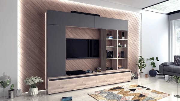 Секция Verdana (сив дъб кастело + тъмен диамант U963 ST9 EGGER)