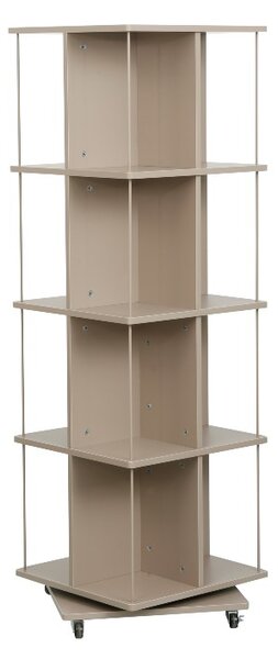 Въртяща се етажерка Piza с колелца - 45 x 45 x 144.5 cm, кашмир