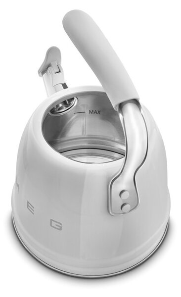 Свирещ чайник Smeg WKF01SS, 2.3 л,Индукция, Ненагряваща се дръжка, Стомана, Сребрист