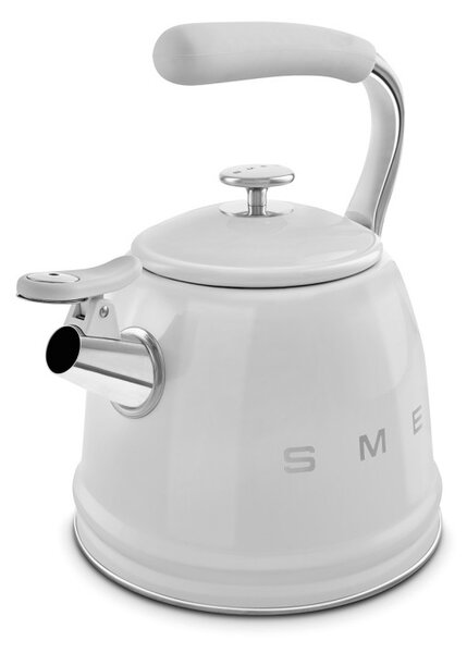 Свирещ чайник Smeg WKF01SS, 2.3 л,Индукция, Ненагряваща се дръжка, Стомана, Сребрист