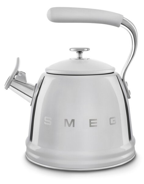 Свирещ чайник Smeg WKF01SS, 2.3 л,Индукция, Ненагряваща се дръжка, Стомана, Сребрист