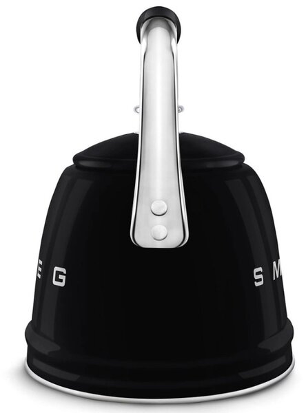 Свирещ чайник Smeg CKLW2001BL, 2.3 л, Индукция, Ненагряваща се дръжка, Стомана, Черен