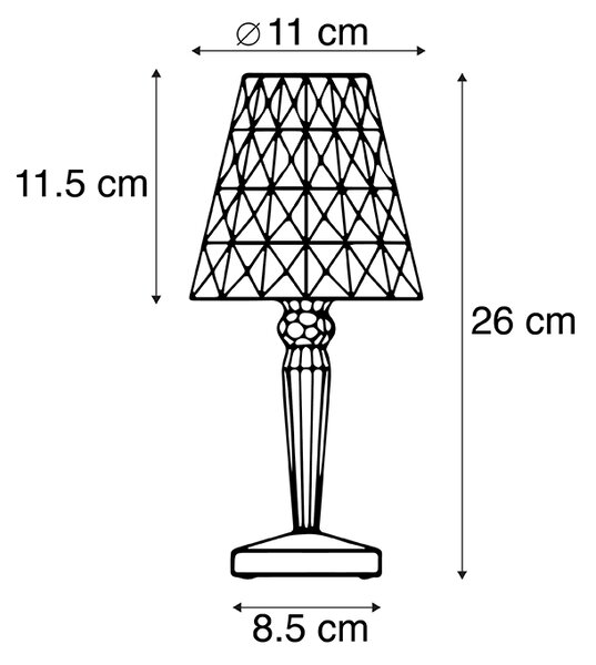 Настолна лампа прозрачна с LED IP54 акумулаторна - Кристал