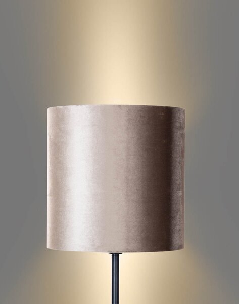 Vloerlamp zwart met velours kap taupe 50cm - Simplo