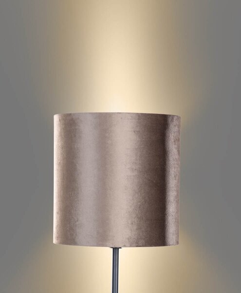 Vloerlamp zwart met velours kap bruin 40cm - Simplo