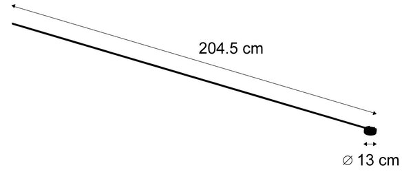 Modern railsysteem zwart 1-fase 400 cm met ronde voeding - Magnetic