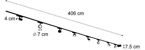 Modern railsysteem met 8 spots zwart 1-fase - Magnetic Lance