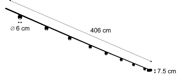 Modern railsysteem met 8 spots zwart 1-fase - Magnetic Zagaye