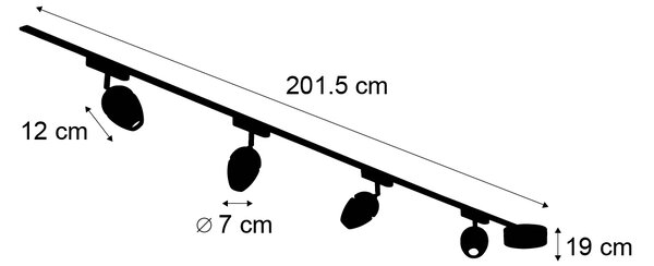 Modern railsysteem met 4 spots zwart 1-fase - Magnetic Eggy