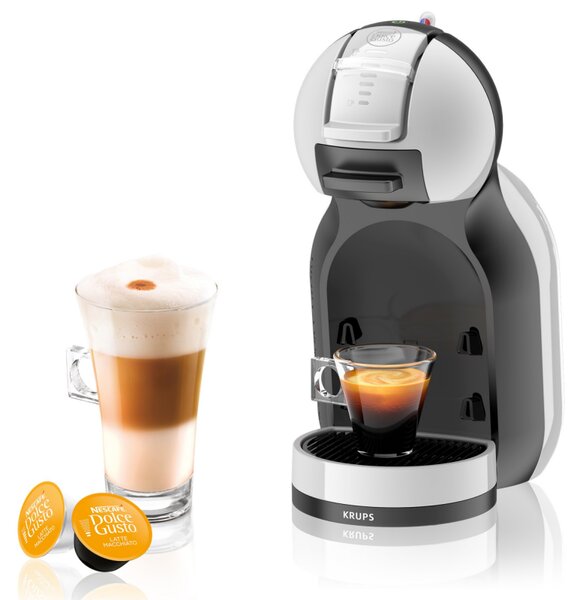 Еспресо машина Krups KP123B10 NDG MINI ME, 1500W, 15 bar, 0.8 л, Работа с NESCAFÉ® Dolce Gusto® капсули, XL функция, ECO, Сив