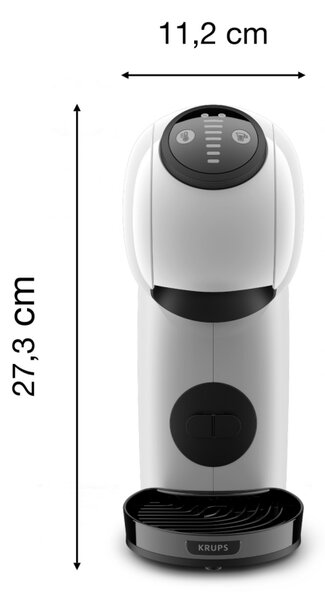 Еспресо машина Krups KP243110 NDG GENIO S WHITE, 1500W, 15 bar, 0.8 л, Работа с NESCAFÉ® Dolce Gusto® капсули, LED, XL функция, Бял