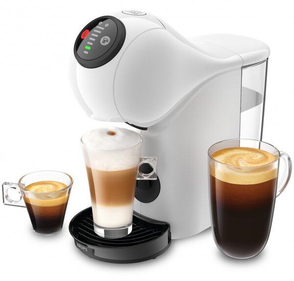Еспресо машина Krups KP243110 NDG GENIO S WHITE, 1500W, 15 bar, 0.8 л, Работа с NESCAFÉ® Dolce Gusto® капсули, LED, XL функция, Бял