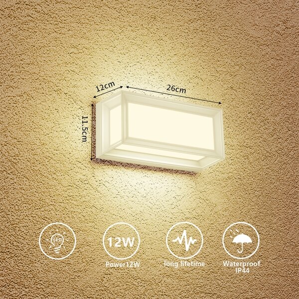 Brilagi - LED външно стенно осветително тяло PARKER LED/12W/230V 3000/4500/6000K бяло IP44