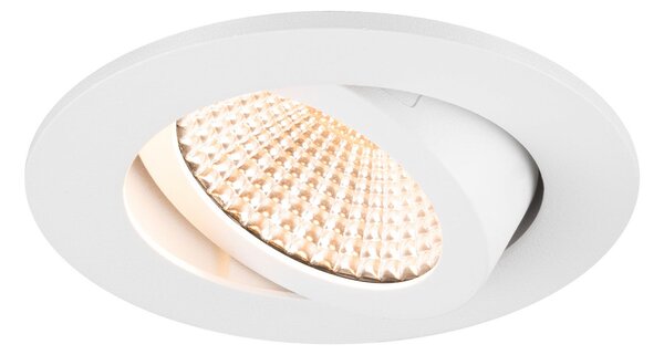 SLV LED вграден тавански прожектор New Tria, кръгъл, бял, 2700 K, 60°, Затъмняване, Бял, Коридор, Алуминий, Осветителни тела за вграждане кръгли